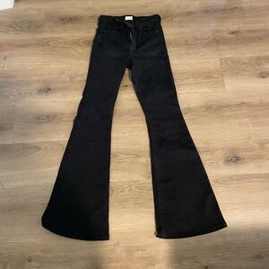 Top shop black flare jean